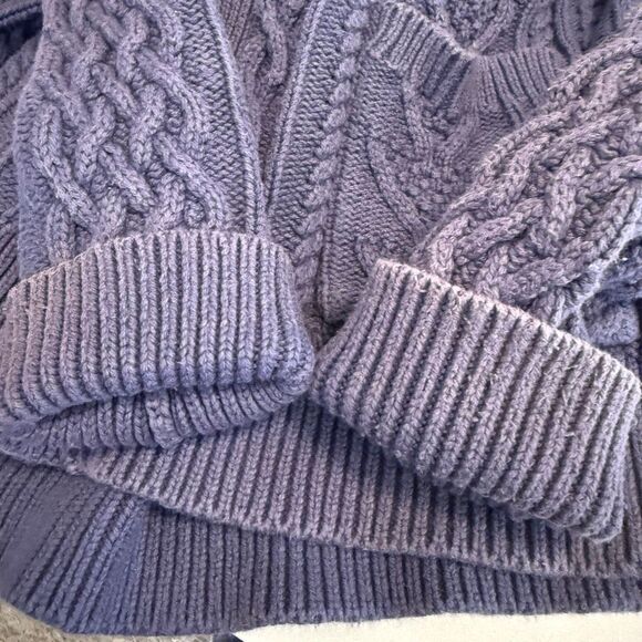 J. Crew Cotton Cable knit Shawl Collar Sweater Size L - Picture 8 of 15